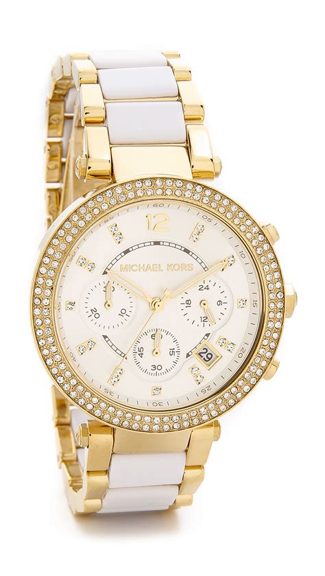 michael kors watch women diamonds|Michael Kors white diamond watch.